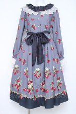 画像1: Melody BasKet / Royal Berry フロントボタンワンピース M グレー Y-26-06-22-052-LO-OP-SZ-ZS (1)