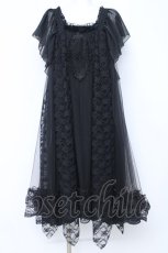 画像1: MR corset / チュール切替ワンピース  黒 Y-26-06-22-062-GO-OP-SZ-ZI (1)