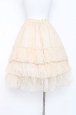 画像2: ATELIER PIERROT / Ruffle Chiffon Skirt-Lace-  アイボリー Y-26-06-22-078-EL-SK-SZ-ZY (2)