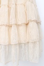 画像3: ATELIER PIERROT / Ruffle Chiffon Skirt-Lace-  アイボリー Y-26-06-22-078-EL-SK-SZ-ZY (3)