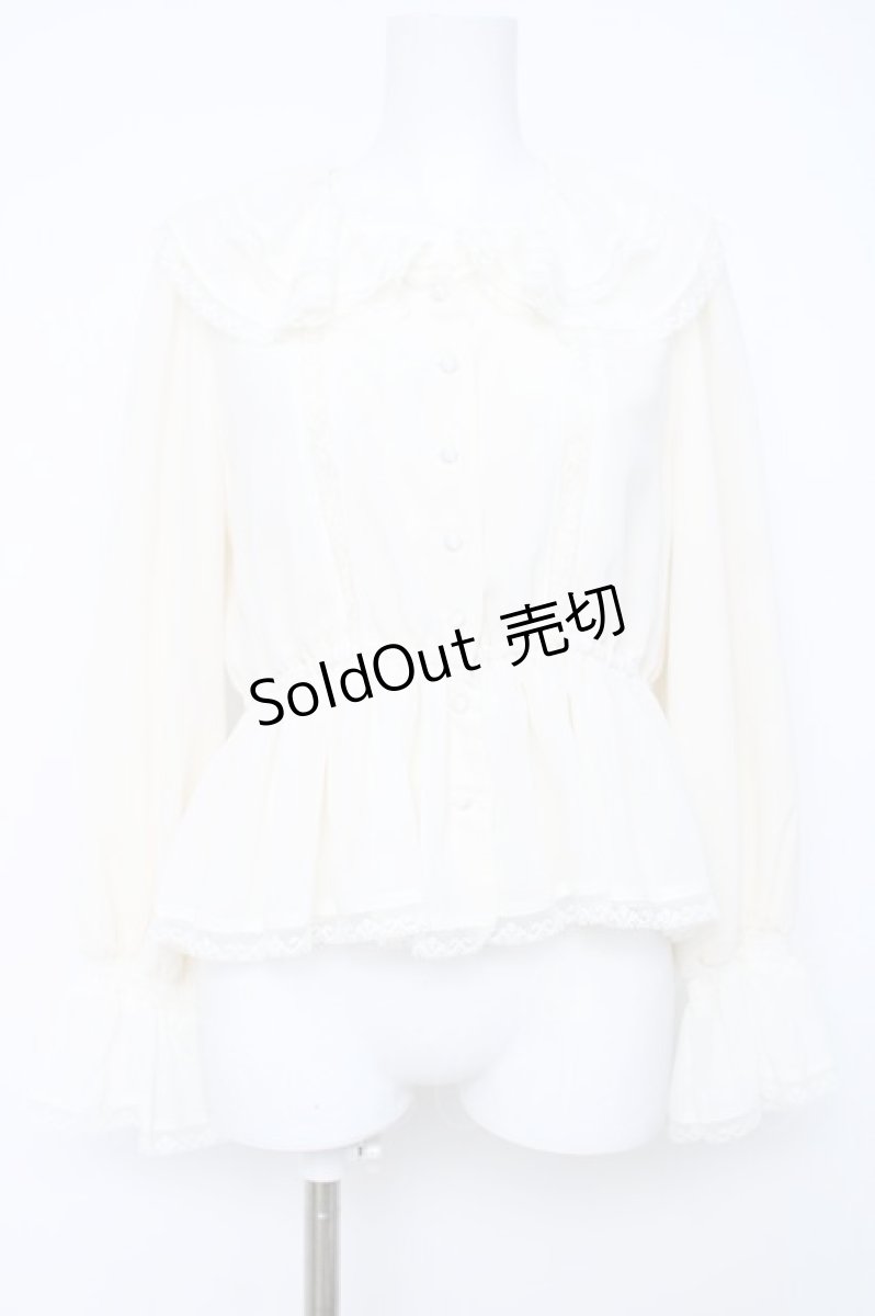 画像1: an another angelus / レース使いダブルラッフル衿ブラウス F オフホワイト Y-26-06-22-012-CA-BL-SZ-ZY (1)