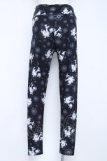 画像2: NieR Clothing / 和柄九尾柄レギンス  黒 Y-26-06-22-113-PU-PA-SZ-ZI (2)