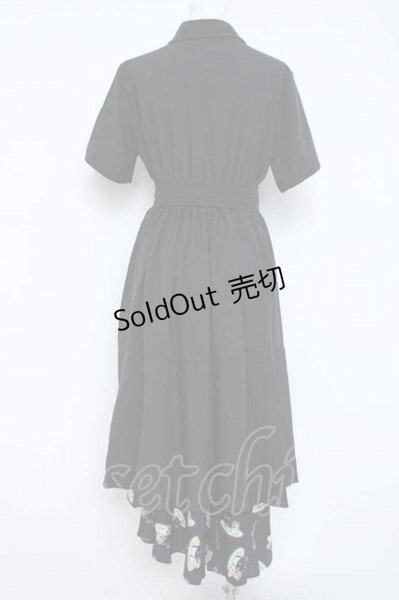 画像2: NieR Clothing / ねこのおしゅしシャツワンピース F 黒 Y-26-06-22-134-PU-OP-SZ-ZY (2)