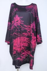 画像1: NieR Clothing / HEART BEAT×彼岸花 STRETCH CUTSEW F 黒×ピンク Y-26-06-22-146-PU-TO-SZ-ZI (1)