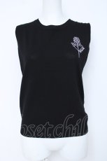 画像1: NieR Clothing / バラ刺 リブタンクトップ  黒 Y-26-06-22-149-PU-TO-HR-ZI (1)