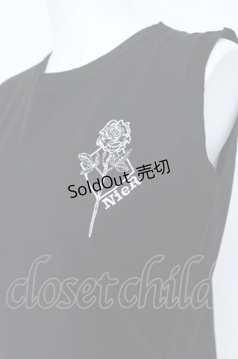 画像3: NieR Clothing / バラ刺 リブタンクトップ  黒 Y-26-06-22-149-PU-TO-HR-ZI (3)