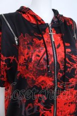 画像3: NieR Clothing / 2WAY OFF-Shoulder ZIP PARKA【彼岸花赤】 F 黒×赤 Y-26-06-22-152-PU-TO-SZ-ZI (3)