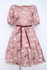 画像1: Leur Getter / Rabbit Tea cup袖付ワンピース M ピンク Y-26-06-22-161-LU-OP-SZ-ZS (1)