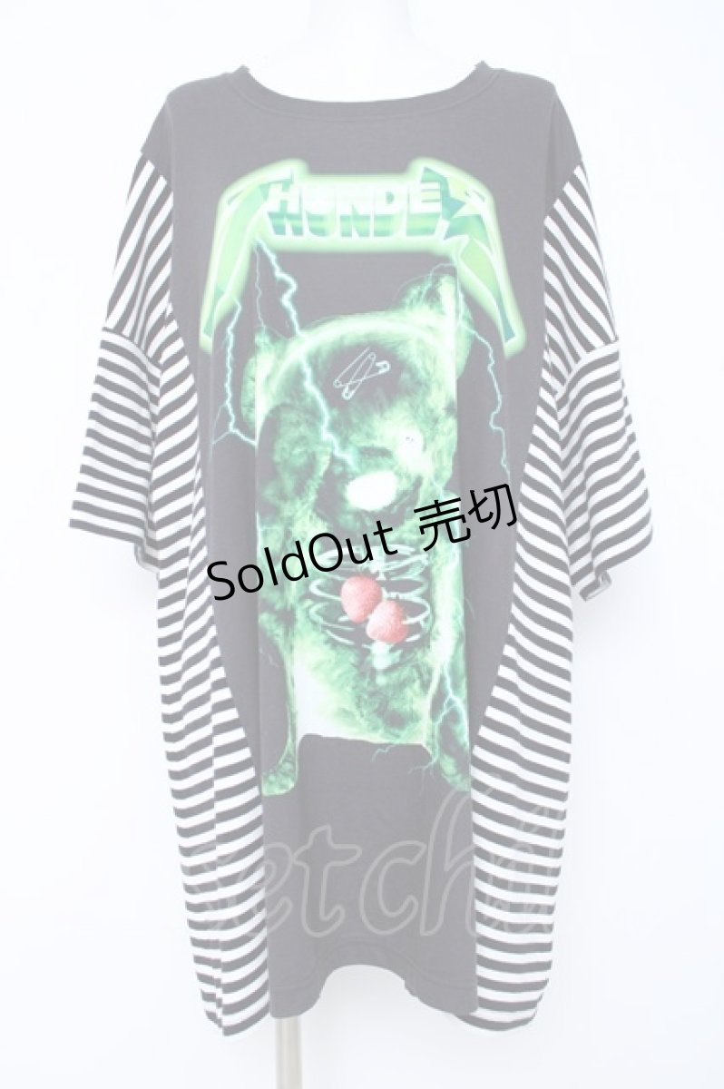 画像1: TRAVAS TOKYO / サンダーベアTシャツ  黒 Y-26-06-22-168-PU-TO-SZ-ZI (1)