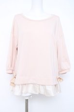 画像1: franche lippee black / 裾フリルリボントップス M ピンク Y-26-06-22-018-LO-TO-SZ-ZS (1)