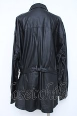 画像2: CIVARIZE / PUレザーオーバーサイズミリタリーシャツ F ブラック Y-26-06-22-179-PU-BL-SZ-ZY (2)