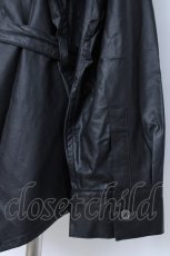 画像3: CIVARIZE / PUレザーオーバーサイズミリタリーシャツ F ブラック Y-26-06-22-179-PU-BL-SZ-ZY (3)