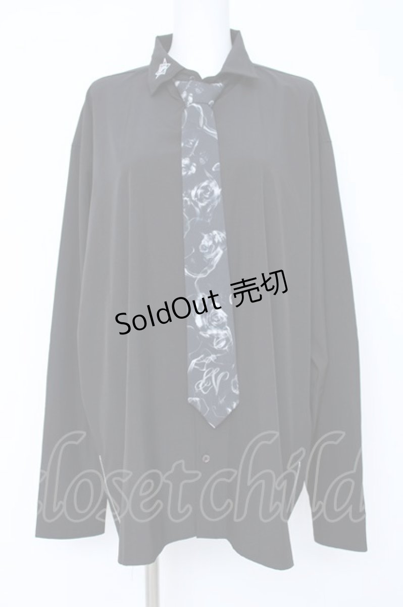 画像1: CIVARIZE / ネクタイ付き刺繍デザインシャツ F ブラック Y-26-06-22-180-PU-BL-SZ-ZI (1)