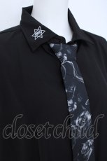 画像4: CIVARIZE / ネクタイ付き刺繍デザインシャツ F ブラック Y-26-06-22-180-PU-BL-SZ-ZI (4)