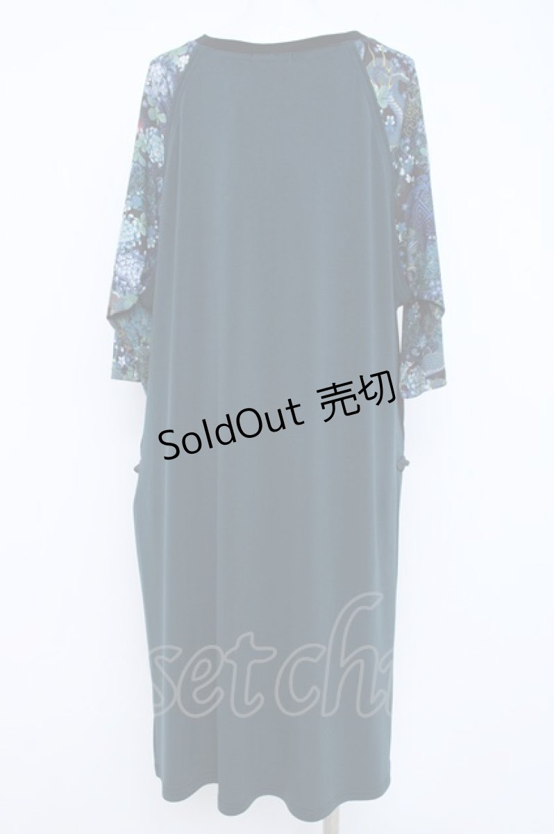 画像3: Qutie Frash / 龍ptロングカットソー  黒×ブルーグリーン Y-26-06-22-188-QU-TO-SZ-ZI (3)