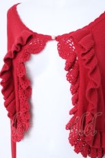 画像3: Leur Getter / フリル付ニットボレロ M レッド Y-26-06-22-021-LU-TO-SZ-ZS (3)