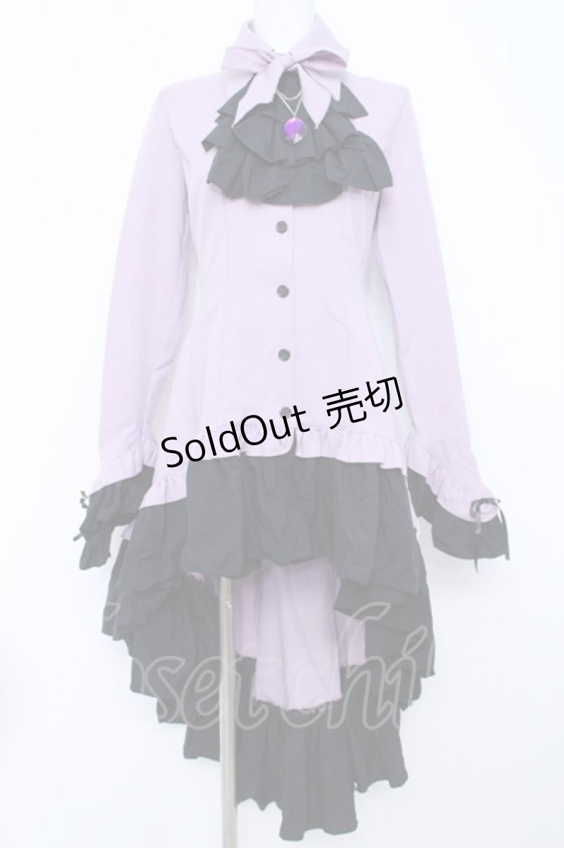 画像1: MARBLE / ゴシック調ダイヤカットタイ付きブラウス型ワンピース  ラベンダー Y-26-06-22-230-GO-OP-SZ-ZY (1)
