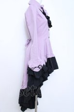 画像2: MARBLE / ゴシック調ダイヤカットタイ付きブラウス型ワンピース  ラベンダー Y-26-06-22-230-GO-OP-SZ-ZY (2)