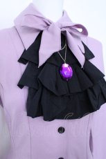 画像5: MARBLE / ゴシック調ダイヤカットタイ付きブラウス型ワンピース  ラベンダー Y-26-06-22-230-GO-OP-SZ-ZY (5)
