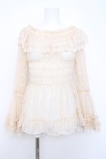 画像1: ATELIER PIERROT / Shirring Princess Sleeve Blouse-Lace-  生成り Y-26-06-22-233-EL-BL-SZ-ZY (1)