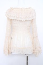 画像3: ATELIER PIERROT / Shirring Princess Sleeve Blouse-Lace-  生成り Y-26-06-22-233-EL-BL-SZ-ZY (3)