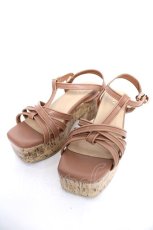 画像1: axes femme / パイピングストラップサンダル L ベージュ Y-26-06-24-006-AX-SH-SZ-ZY (1)
