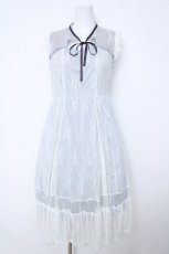 画像1: axes femme / レースレイヤードノースリワンピース  グレー Y-26-06-24-082-AX-OP-SZ-ZY (1)