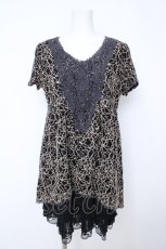 画像1: axes femme / モチーフレースチュニック  黒 Y-26-06-24-083-AX-TO-SZ-ZY (1)