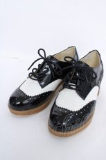 画像1: axes femme / エナメル型押しシューズ M 黒 Y-26-06-24-008-AX-SH-SZ-ZY (1)
