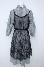 画像2: axes femme / レースキャミ付きシャツワンピース  黒 Y-26-06-24-086-AX-OP-SZ-ZY (2)