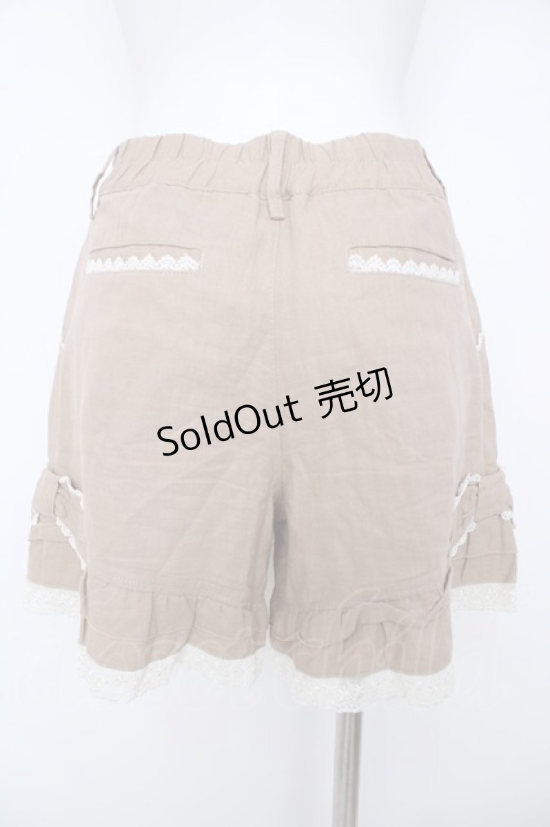 画像2: axes femme / 裾リボンショートパンツ  ベージュ Y-26-06-24-096-AX-PA-SZ-ZI (2)
