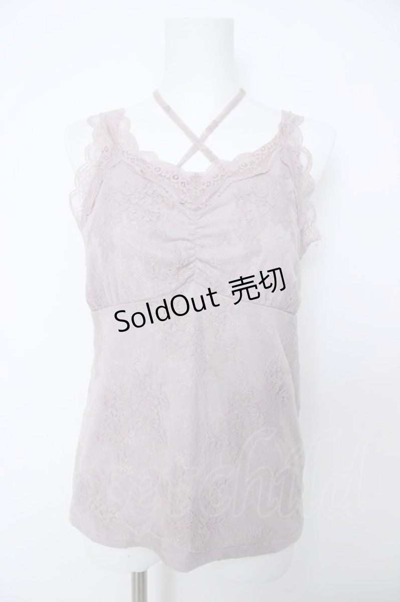 画像1: axes femme / 3WAY総レースタンクトップ  グレージュ Y-26-06-24-012-AX-TO-SZ-ZY (1)