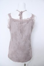 画像2: axes femme / 3WAY総レースタンクトップ  グレージュ Y-26-06-24-012-AX-TO-SZ-ZY (2)