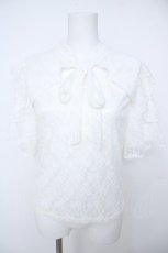 画像1: axes femme / 総レースカットアウトトップス  白 Y-26-06-24-023-AX-TO-SZ-ZY (1)