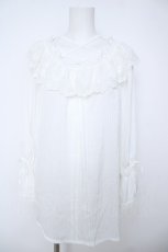 画像1: axes femme / フリルブラウス  白 Y-26-06-24-025-AX-BL-SZ-ZY (1)