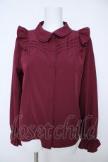 画像1: axes femme POETIQUE / ビッグリボン付き丸襟ブラウス  ワイン Y-26-06-24-028-AX-BL-SZ-ZY (1)
