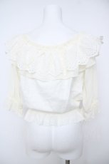 画像2: axes femme / レース切替オフショルブラウス  生成り Y-26-06-24-037-AX-TO-SZ-ZY (2)