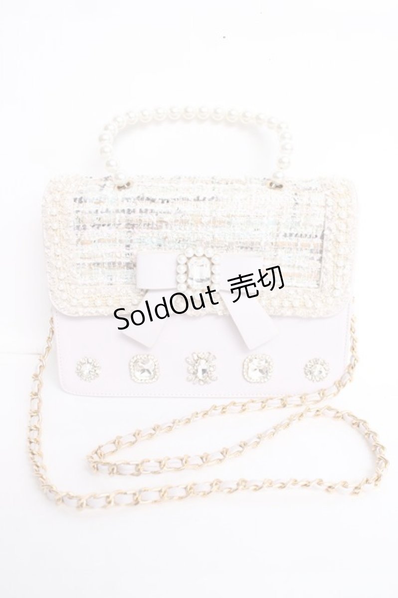 画像1: Swankiss / UT tweed bijou バッグ  ラベンダー Y-26-06-27-057-LO-BG-SZ-ZTK021 (1)
