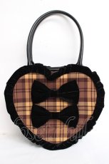 画像1: axes femme kawaii / タータンチェックハートバッグ  イエロー Y-26-06-27-065-AX-BG-SZ-ZY (1)