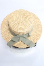 画像3: Fi.n.t / ロゴ刺繍リボンカンカン帽  ベージュ Y-26-06-27-073-CA-AC-SZ-ZY (3)