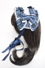 画像2: axes femme kawaii / タータンチェックヘッドドレス  ブルー Y-26-06-27-078-AX-AC-SZ-ZY (2)