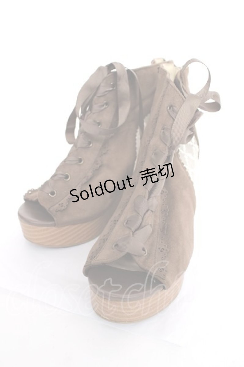 画像1: axes femme / レースアップブーサン L 茶 Y-26-06-27-100-AX-SH-SZ-ZTK028 (1)