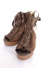 画像1: axes femme / レースアップブーサン L 茶 Y-26-06-27-100-AX-SH-SZ-ZTK028 (1)