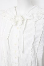 画像4: KETTY / リボン付タックフリルフードブラウス  白 Y-26-06-27-108-LO-BL-SZ-ZS (4)