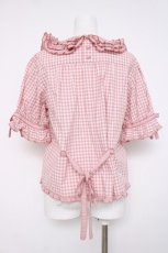 画像2: PINK HOUSE / ギンガムチェックパッチワークフリルブラウス F ピンク Y-26-06-27-116-LO-BL-SZ-ZS (2)