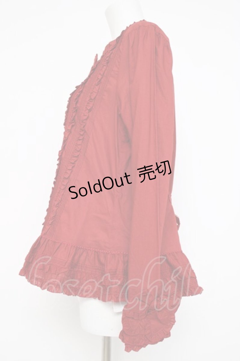 画像2: PINK HOUSE / フリルいっぱいローンブラウス F 赤 Y-26-06-27-120-LO-BL-SZ-ZY (2)