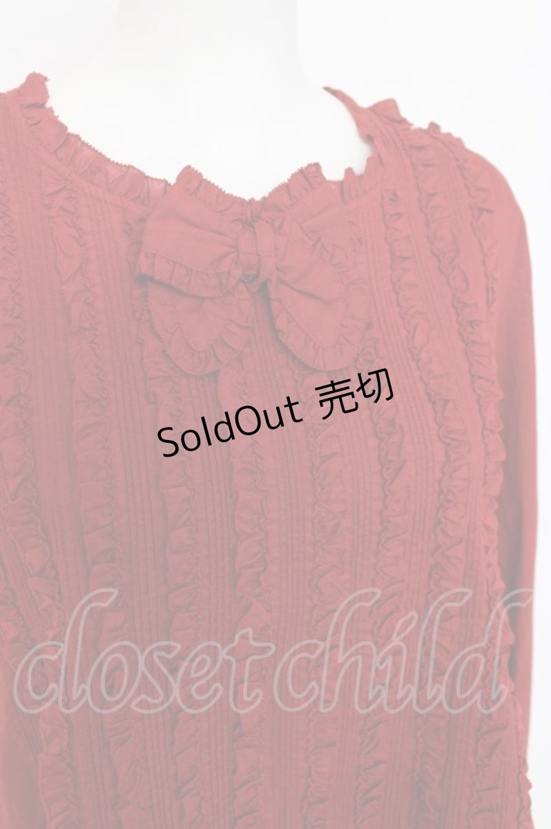 画像6: PINK HOUSE / フリルいっぱいローンブラウス F 赤 Y-26-06-27-120-LO-BL-SZ-ZY (6)