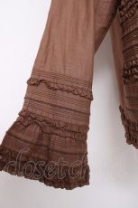 画像3: PINK HOUSE / ピンタック&ピコフリル長袖ブラウス  ブラウン Y-26-06-27-123-LO-BL-SZ-ZY (3)