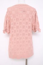 画像2: PINK HOUSE / フラワーバスケットテディモチーフ付きカーディガン  ピンク Y-26-06-27-127-LO-TO-SZ-ZS (2)