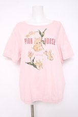 画像1: PINK HOUSE / チューリップうさぎプリントカットソー F ピンク Y-26-06-27-129-LO-TO-SZ-ZS (1)